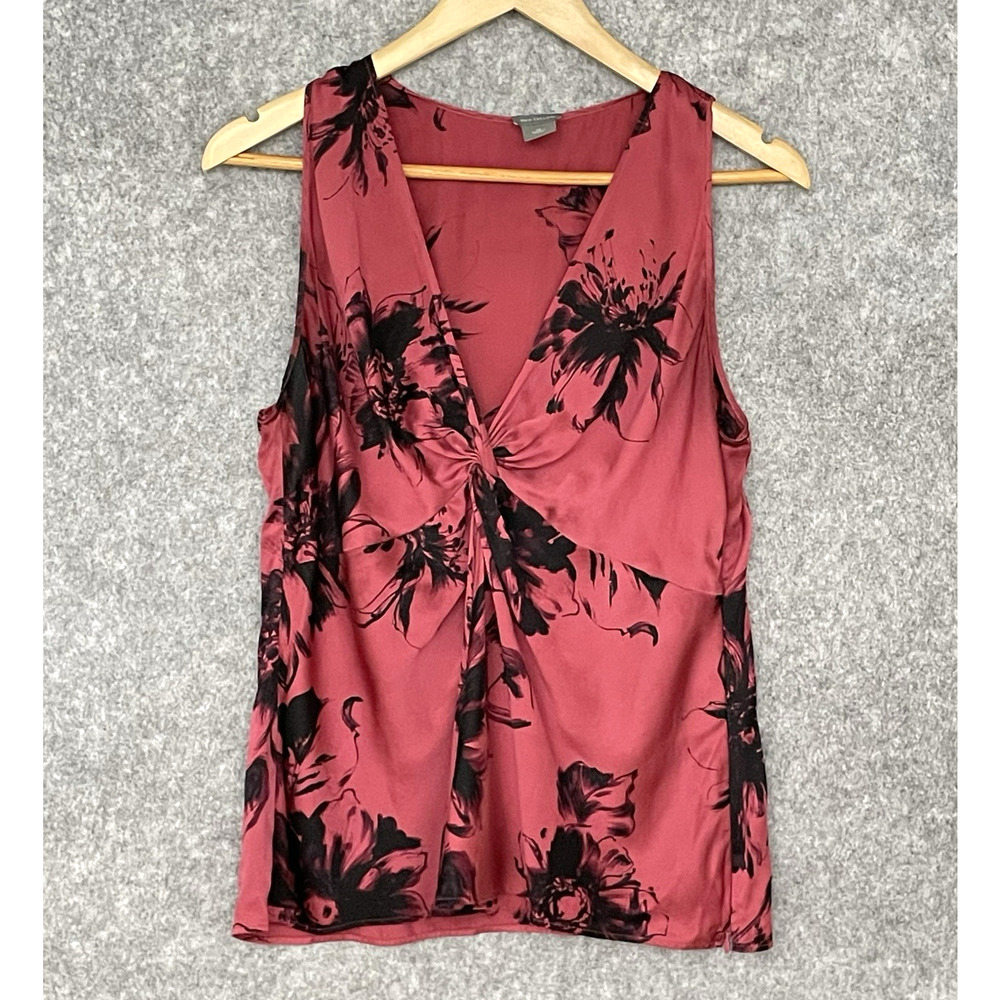 Ann Taylor Womens Y2K Silk Twist Front Babydoll Top Size 10 Going Out Whimsigoth